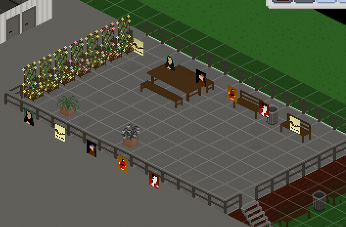 Tiny Louvre paintings drawing through the floor